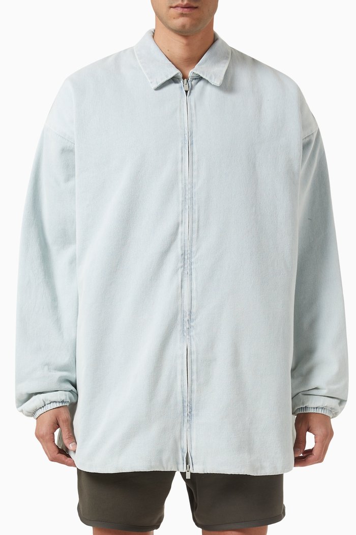 Filled Shirt Jacket in Denim, Blue