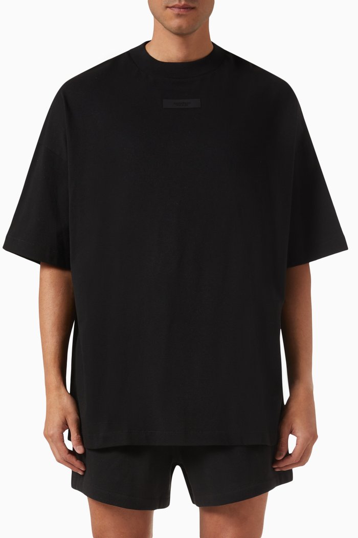 Crewneck T-shirt in Cotton-jersey, Black