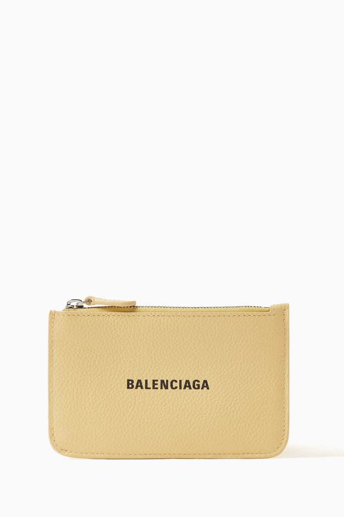 

Large Cash Long Coin & Card Holder in Grained Calfskin, Yellow