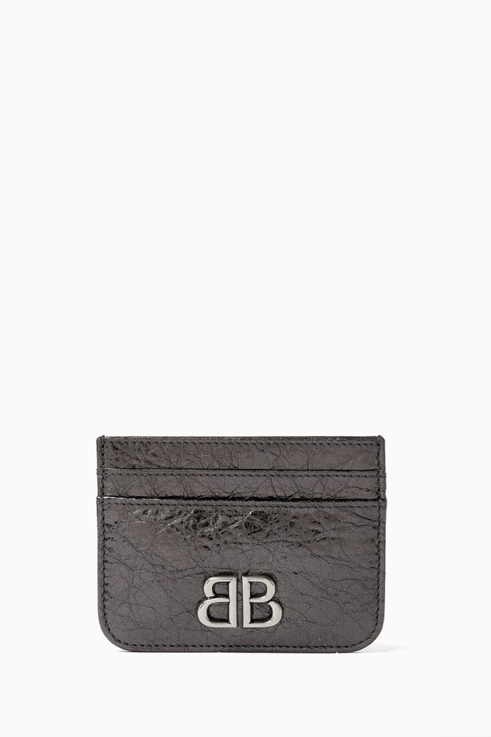 

Monaco Card Holder in Metallic Arena Lambskin, Grey