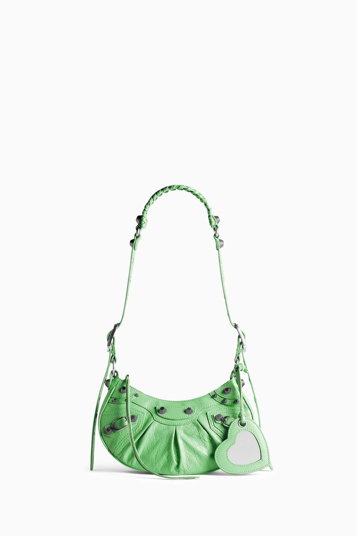 

Le Cagole XS Shoulder Bag in Arena Lambskin, Green