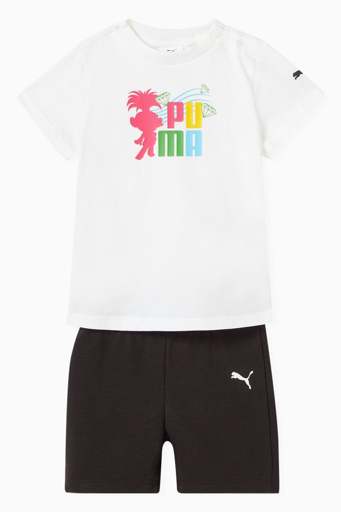 

x Trolls T-shirt & Shorts Set in Cotton Jersey, White