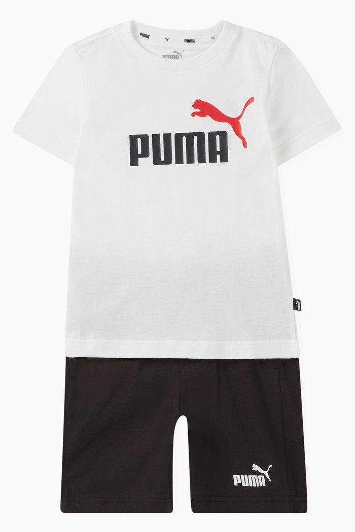 

Logo T-shirt and Shorts Set in Cotton, White