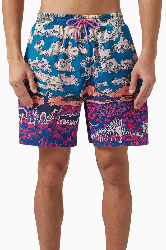 

Cloud World Swim Shorts in Cotton, Multicolour