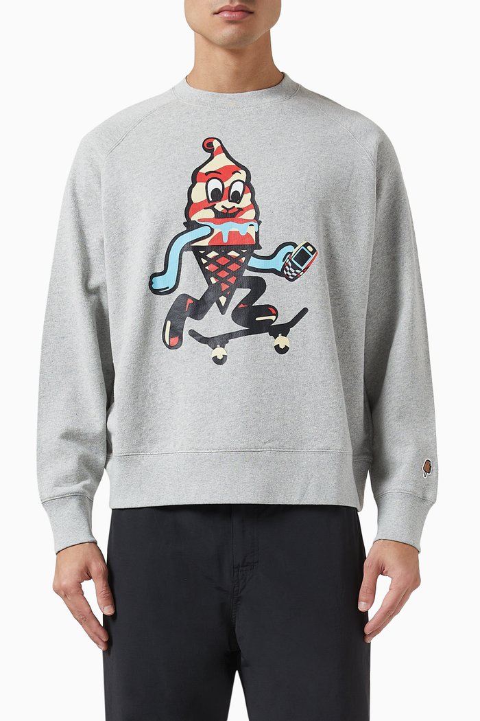 Skate Cone Sweatshirt in Jersey, Grey