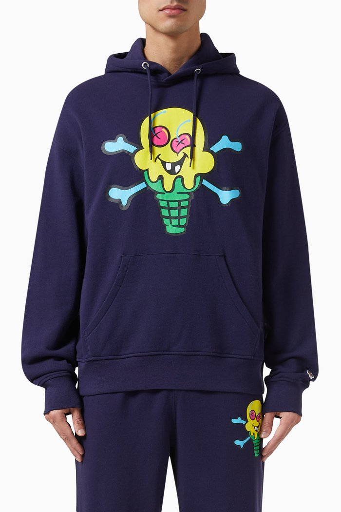 

Cones & Bones Hoodie in Jersey, Blue
