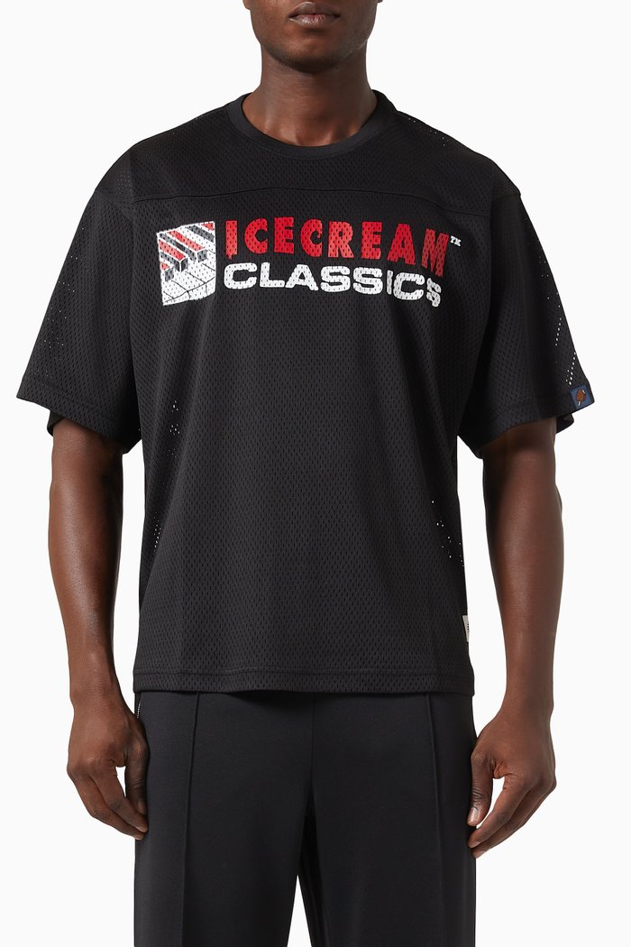 

Piano Football Jersey in Mesh, Black