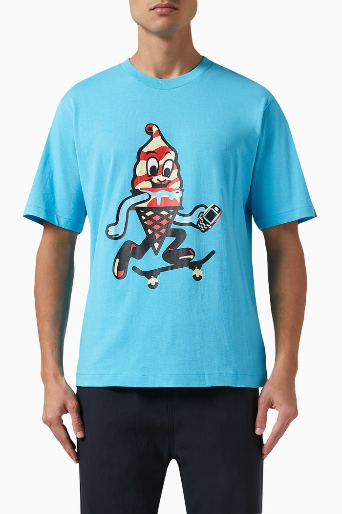 Skate Cone T-shirt in Jersey, Blue
