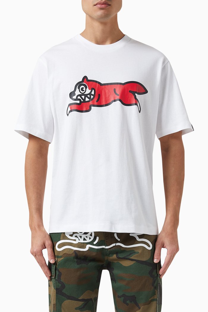 

Crystal Running Dog T-shirt in Cotton, White