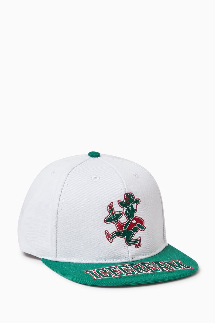Served Up Strapback Cap in Cotton, White