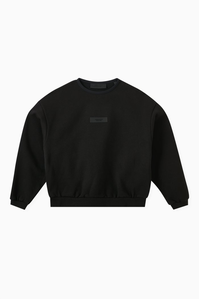 Crewneck Sweatshirt in Cotton-fleece, Black