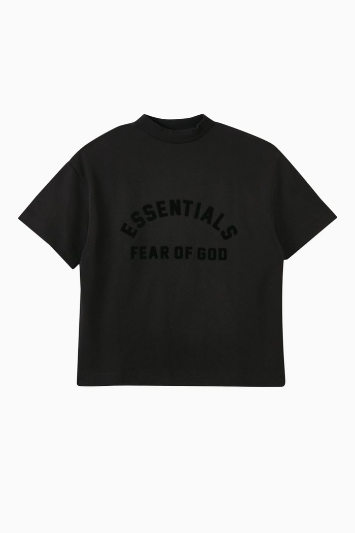 

Short-sleeve Crewneck T-shirt in Cotton-jersey, Black