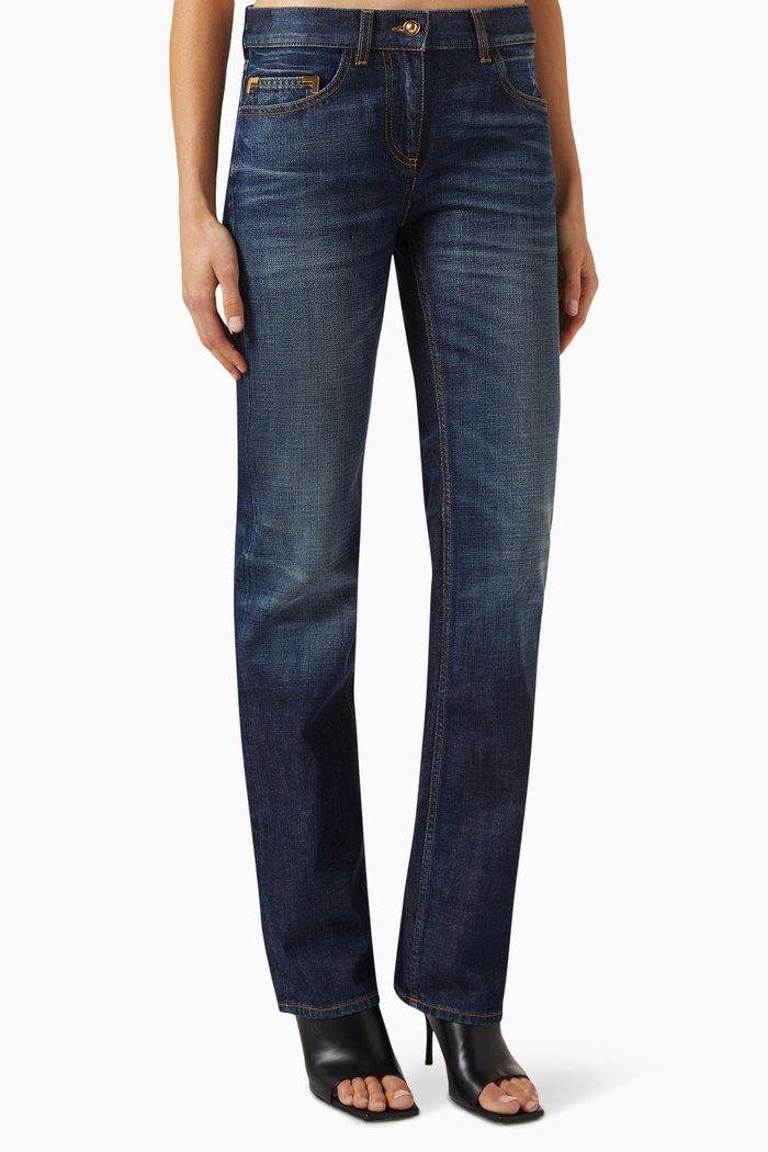 

Logo Straight-leg Jeans in Denim, Blue