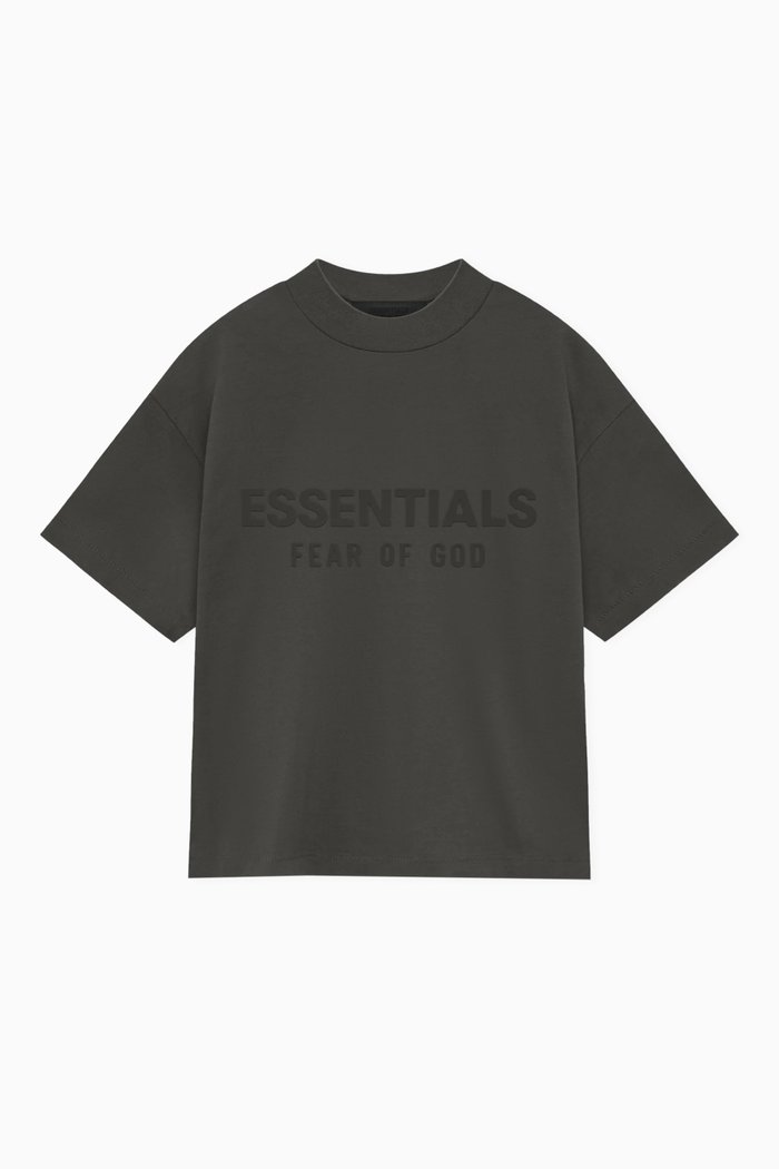 Short-sleeve Crewneck T-shirt in Cotton-jersey, Black
