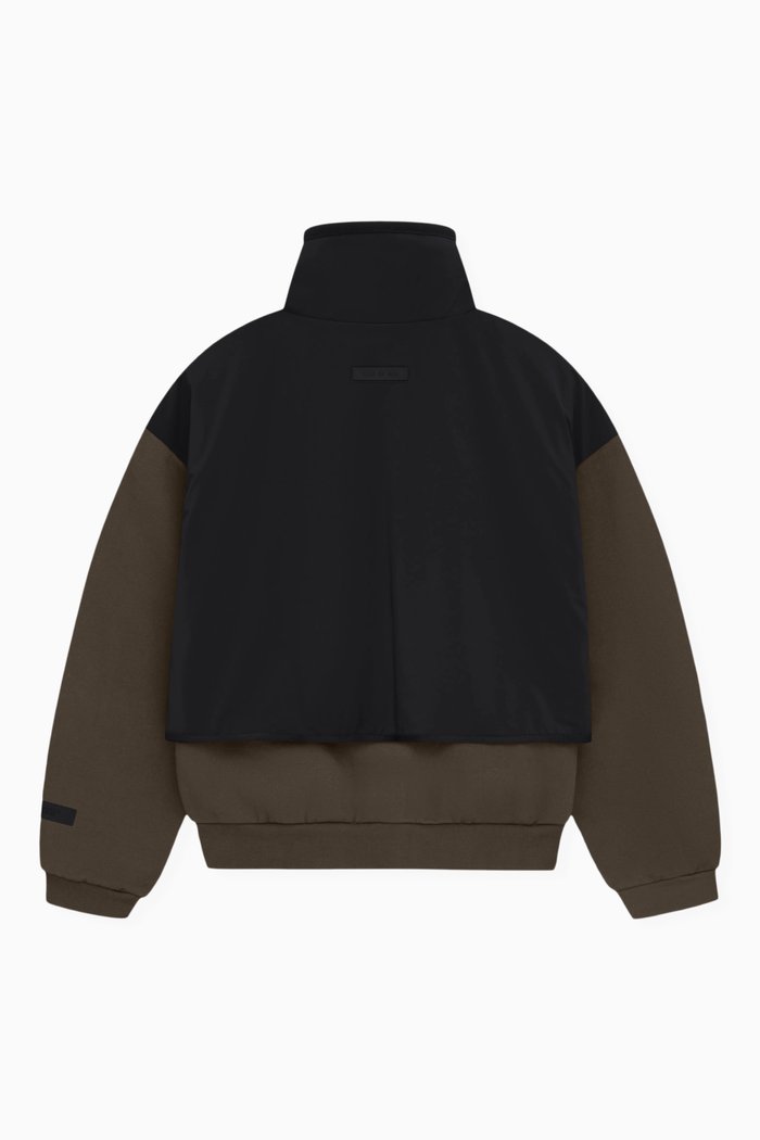 

Mockneck Sweater in Stretch-nylon & Cotton-fleece, Blue