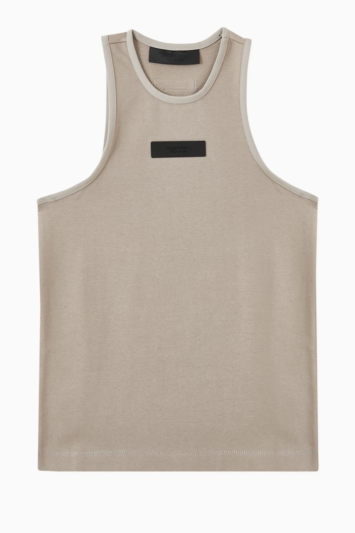 

Essentials Logo Tank Top in Cotton-jersey, Grey