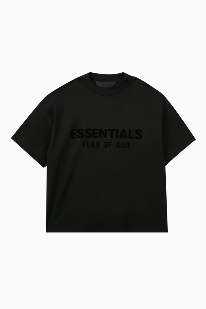 

Short-sleeve Crewneck T-shirt in Cotton-jersey, Black