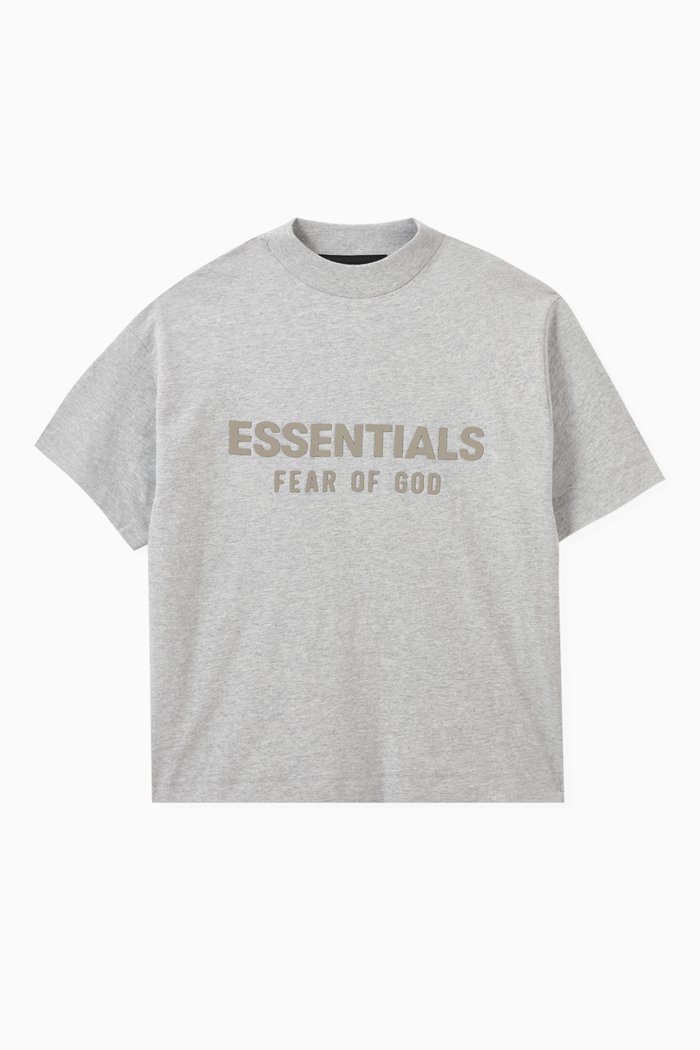 Short-sleeve Crewneck T-shirt in Cotton-jersey, Grey