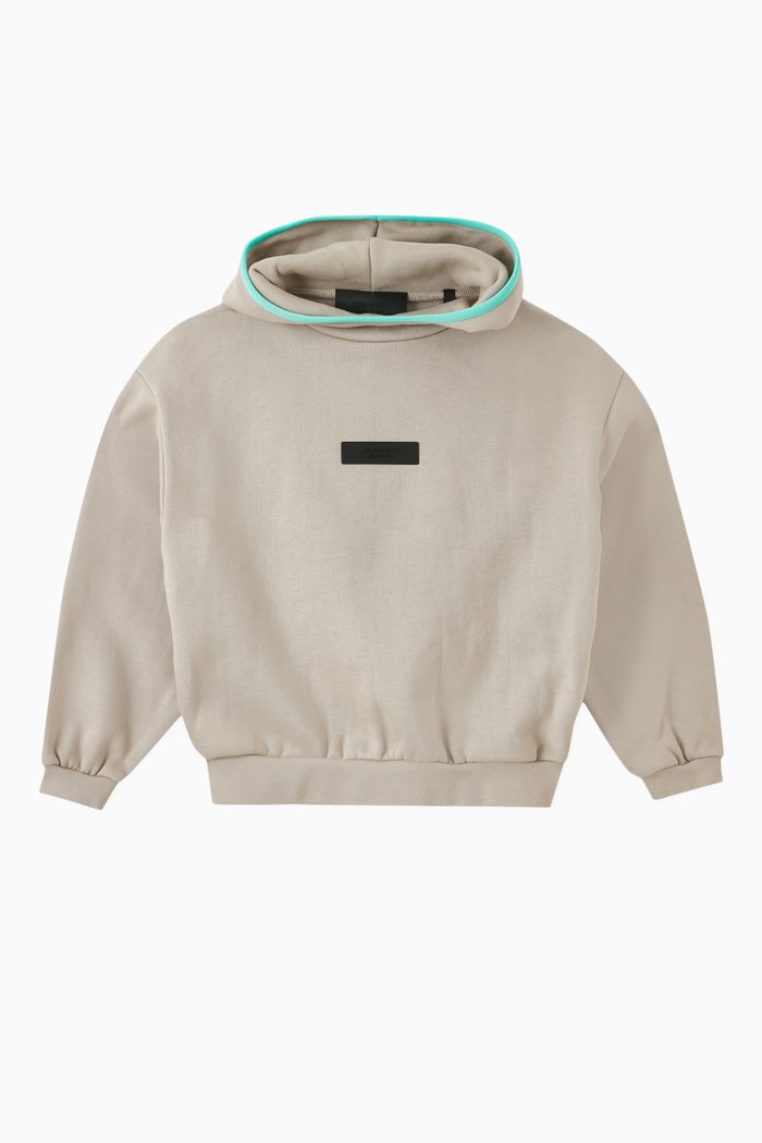 Logo Hoodie in Cotton-fleece, Grey