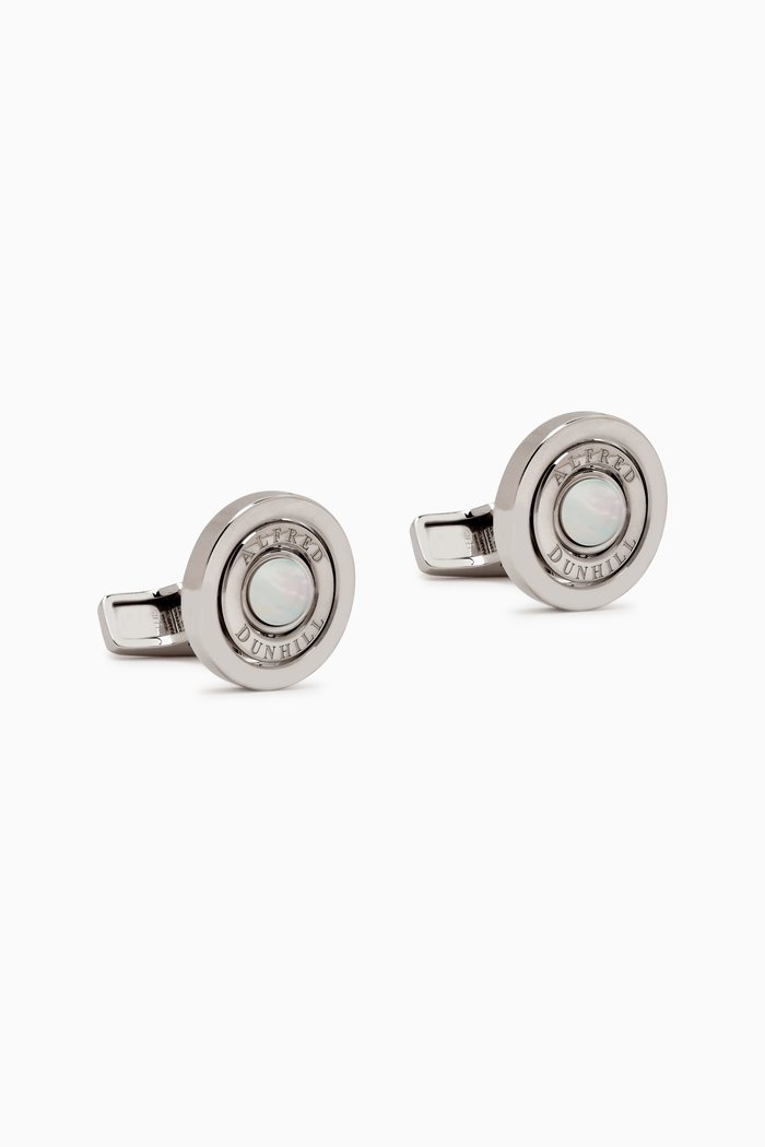 

Gyro Cufflinks with Mother of Pearl in Sterling Silver
