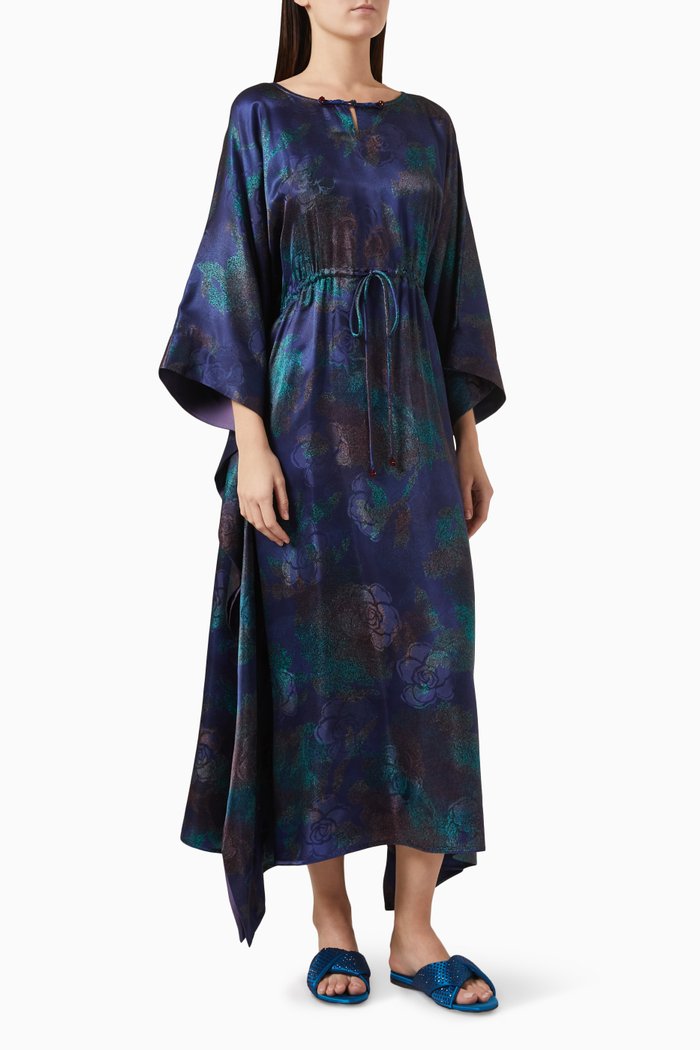 

Printed Tie-up Kaftan, Blue