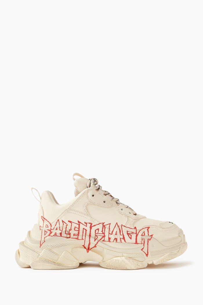 

Triple S DIY Metal Sneakers in Double Foam & Mesh, White