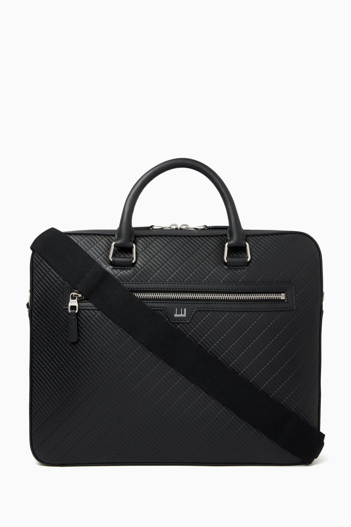 

Contour Slim Single Document Case in Embossed Full-grain Calf Leather, Black