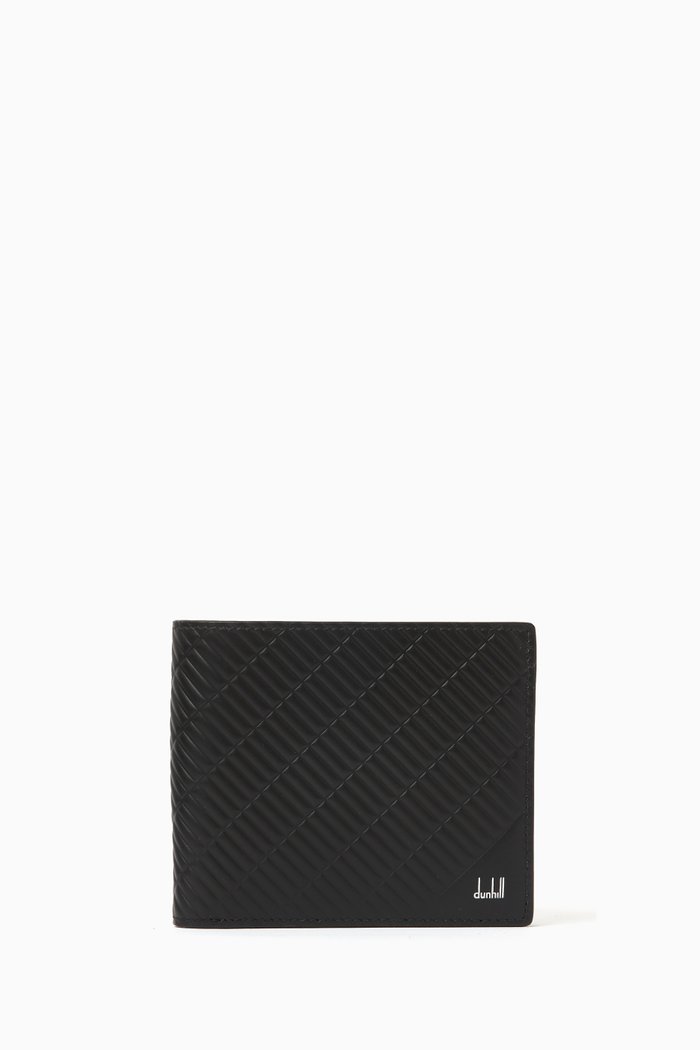 

Contour 8cc Billfold Wallet in Embossed Full-grain Calf Leather, Black