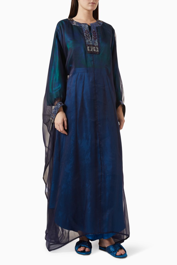 Embellished Dress in Satin Jacquard, Purple