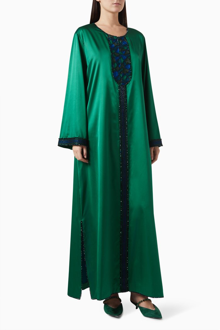 

Bead-embellished Maxi Dress, Green