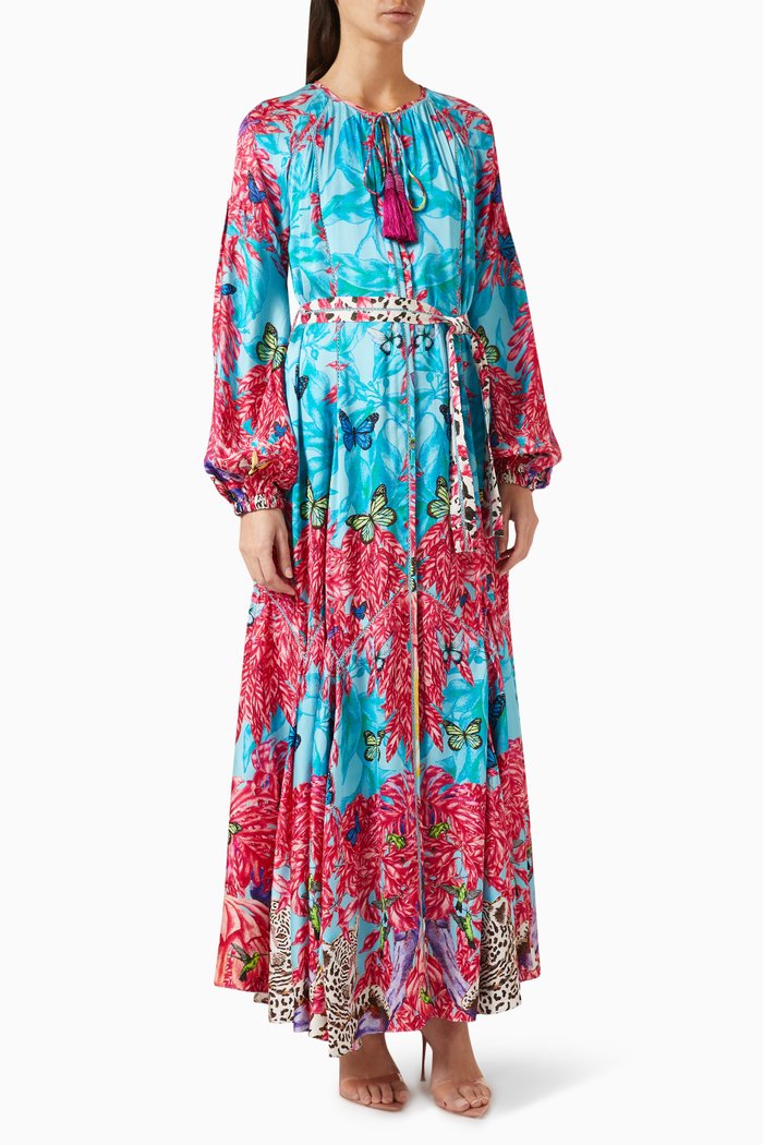

Vishivanka Dress in Linen-satin, Multicolour