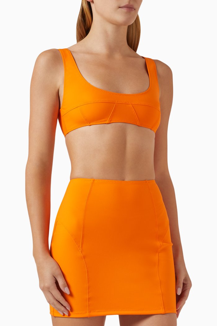 

Scuba Seamed Bra Top in Polyamide, Orange