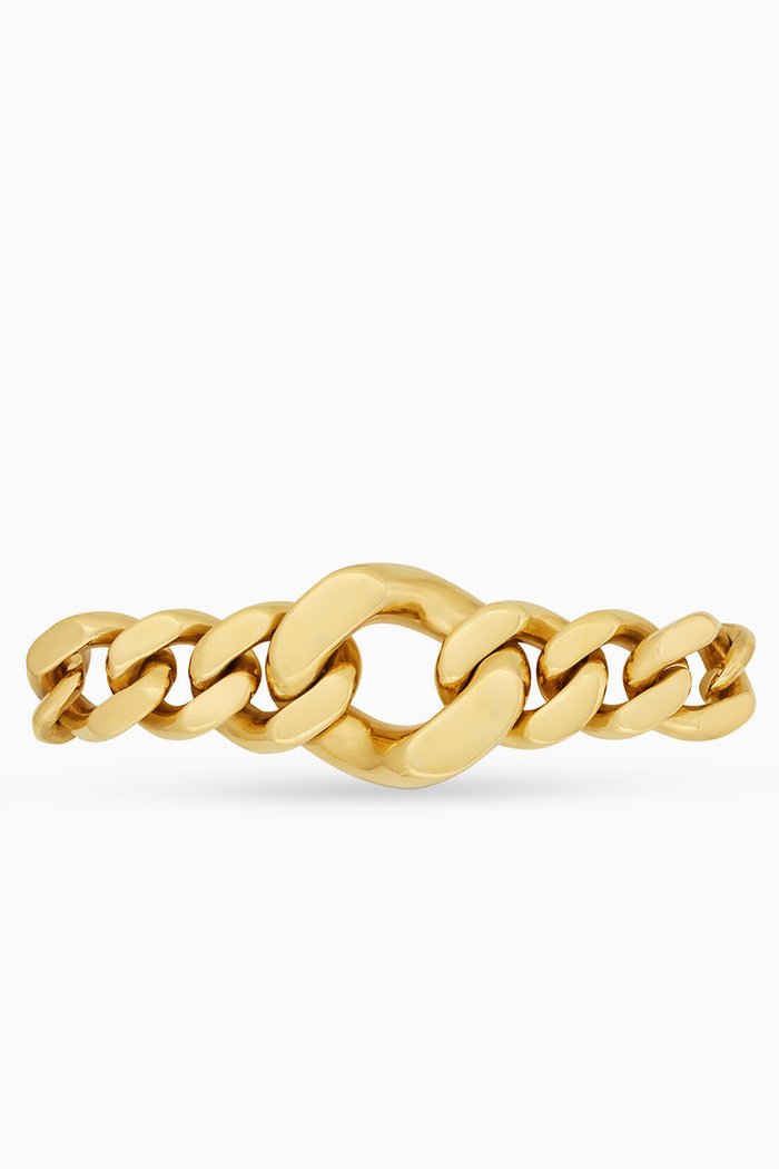 Graduated Chain Bracelet in Metal, Gold
