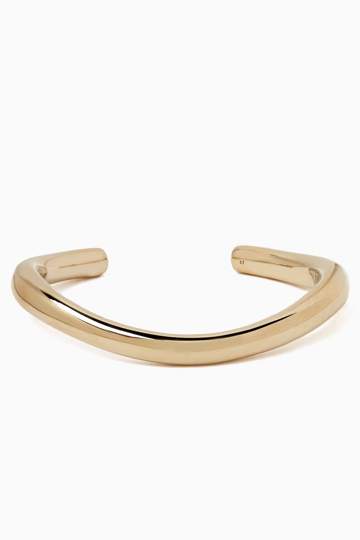Wavy Cuff Bracelet in Metal, Gold
