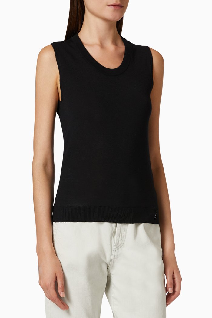 

Cassandre Tank Top in Wool, Black