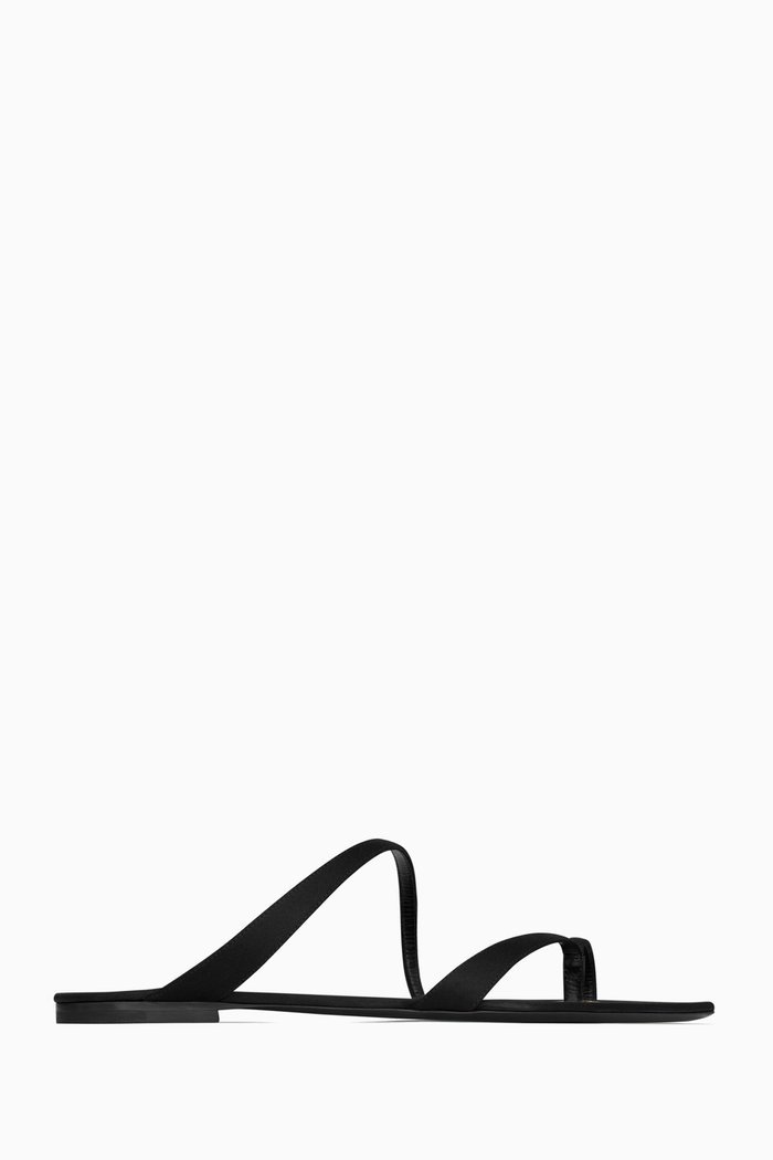 

Tanger Slides in Satin-crepe, Black