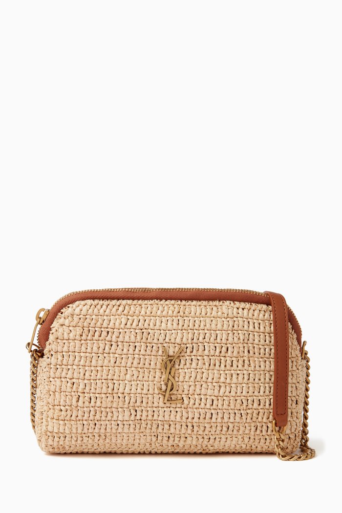 

Gaby Pouch in Raffia and Leather, Neutral