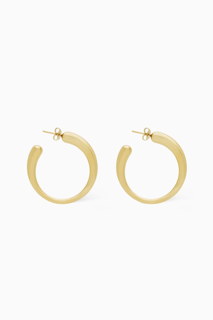 

Organic Hoop Earrings in Metal, Gold