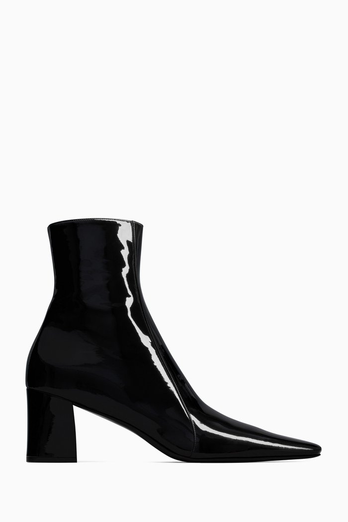 

Rainer 75 Zipped Ankle Boots in Leather, Black
