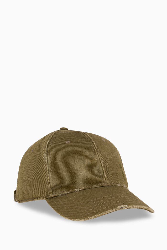 Cassandre Baseball Cap in Washed Denim, Green