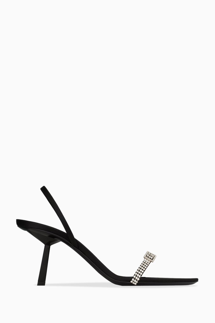 Rendez-vous 75 Slingback Sandals in Satin-crepe, Black