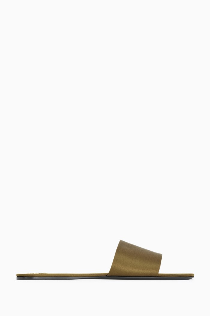 

Carlyle Slides in Satin-crepe, Green