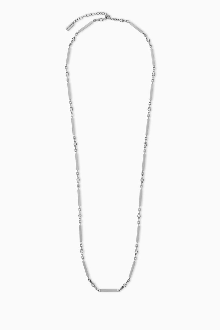 

Bar Necklace in Crystal & Metal, Silver