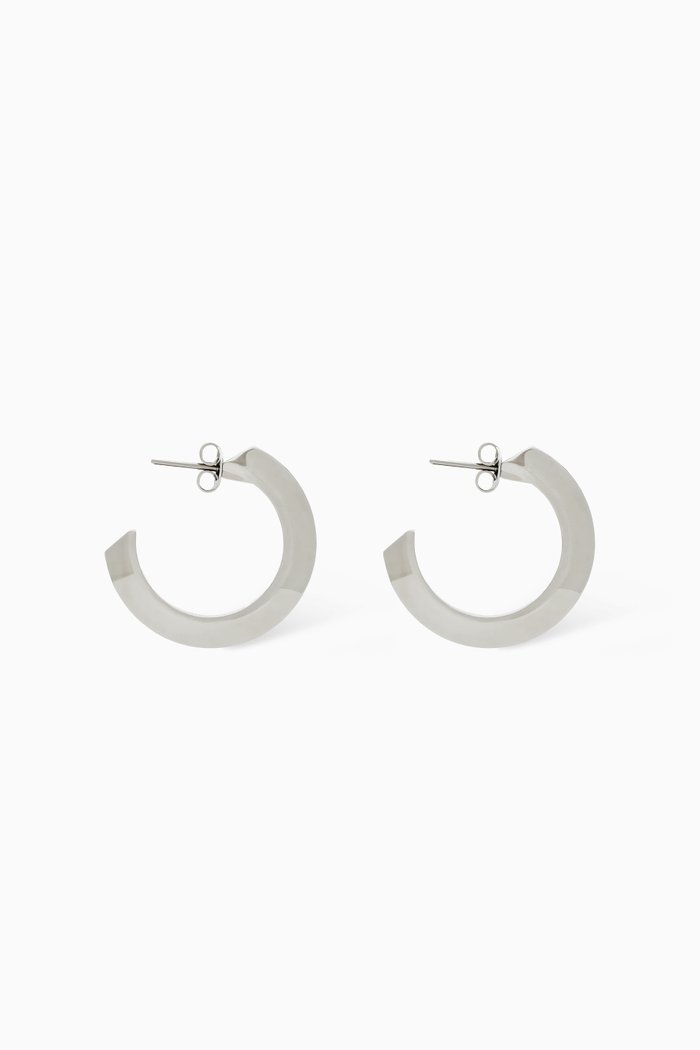 

Thick Hoop Earrings in Metal, Silver