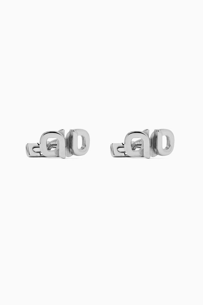 

Double Gancini Cufflinks in Brass, Grey