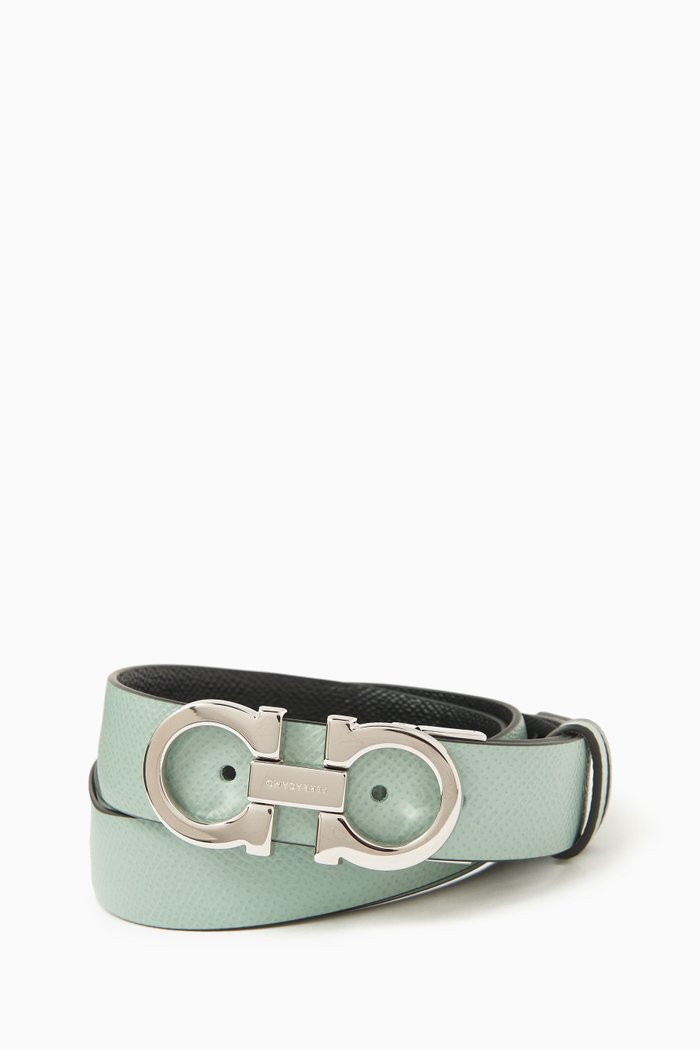 

Donna Reversible Belt in Hammered Leather, Red