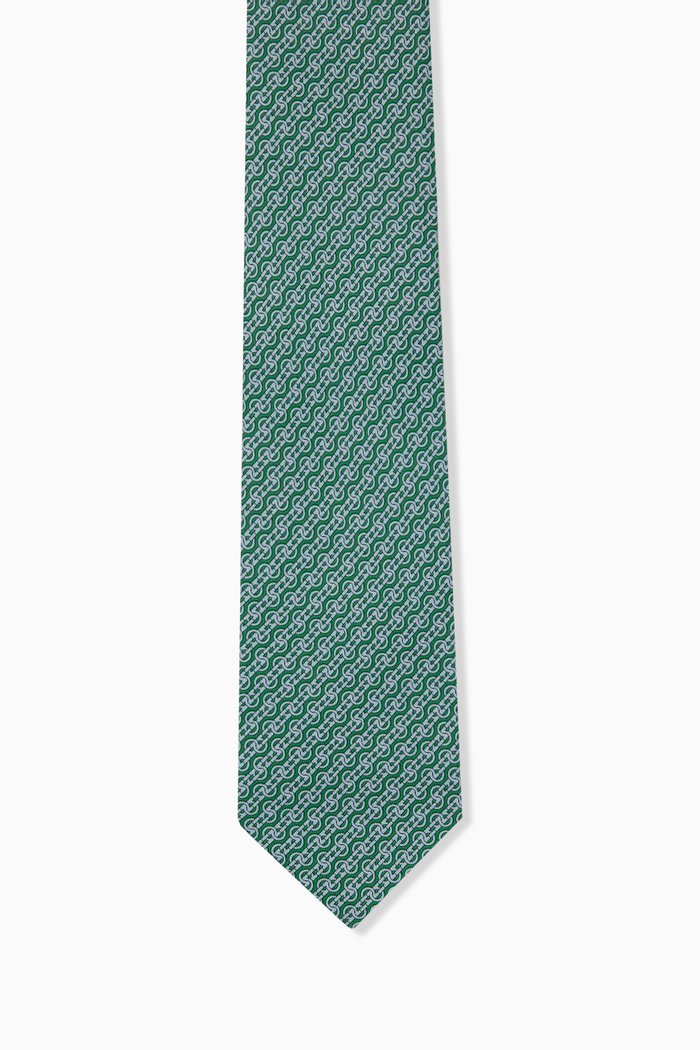 

Woven Gancini Tie in Silk Jacquard, Black