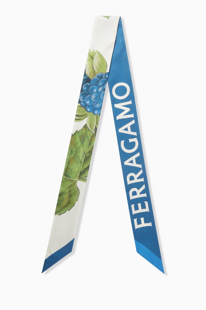 Wild Berry Scarf in Silk Twill, Green