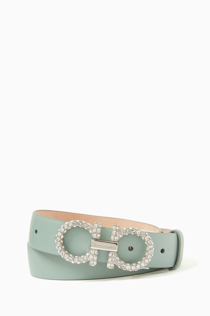 

Donna Gancini Belt in Leather, Green