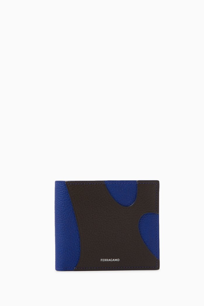 Cut-out Wallet in Leather, Brown